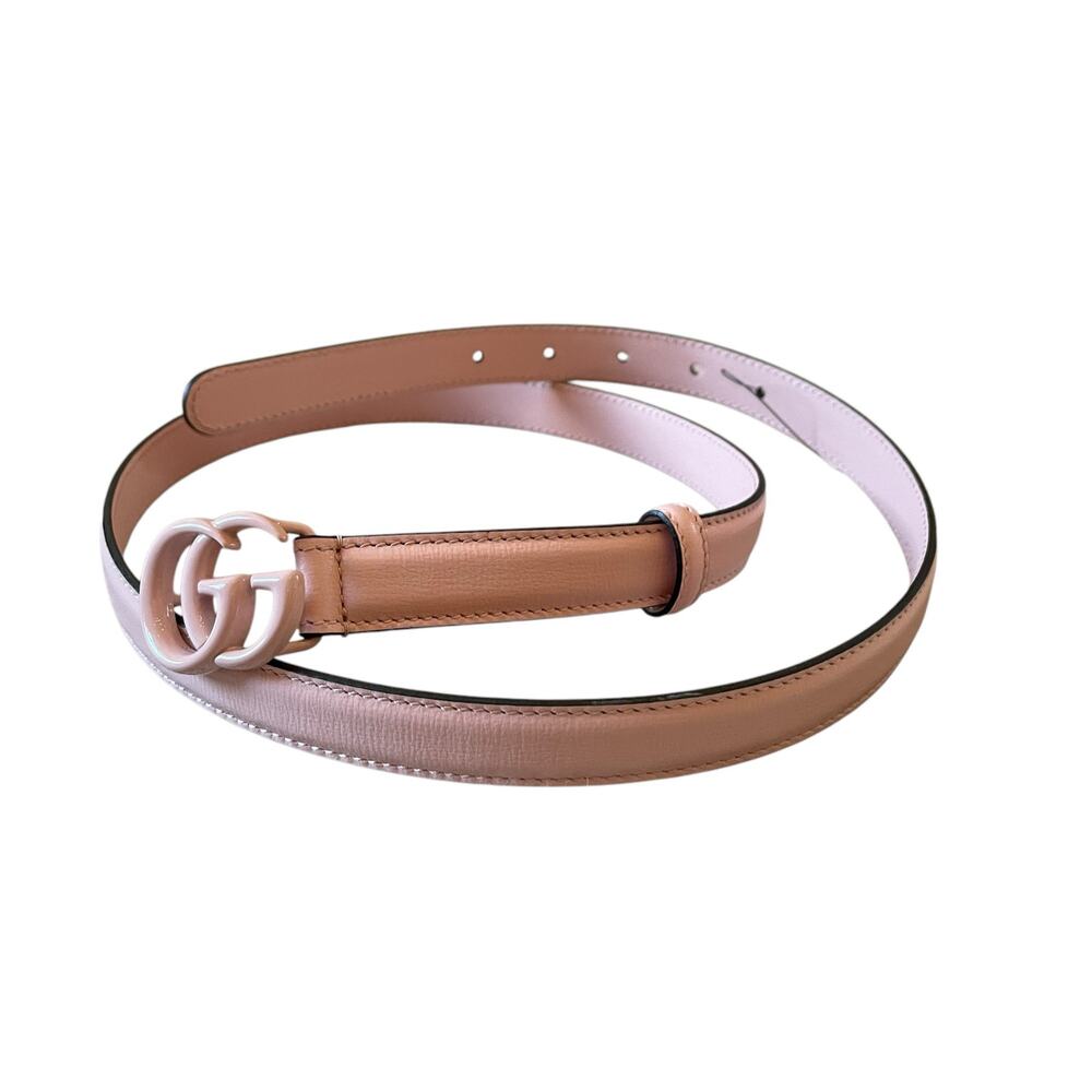 NEW GUCCI BELT Pink Marmont GG Leather Thin 409417 Sz 100 Cm 39 In - Picture 13 of 16